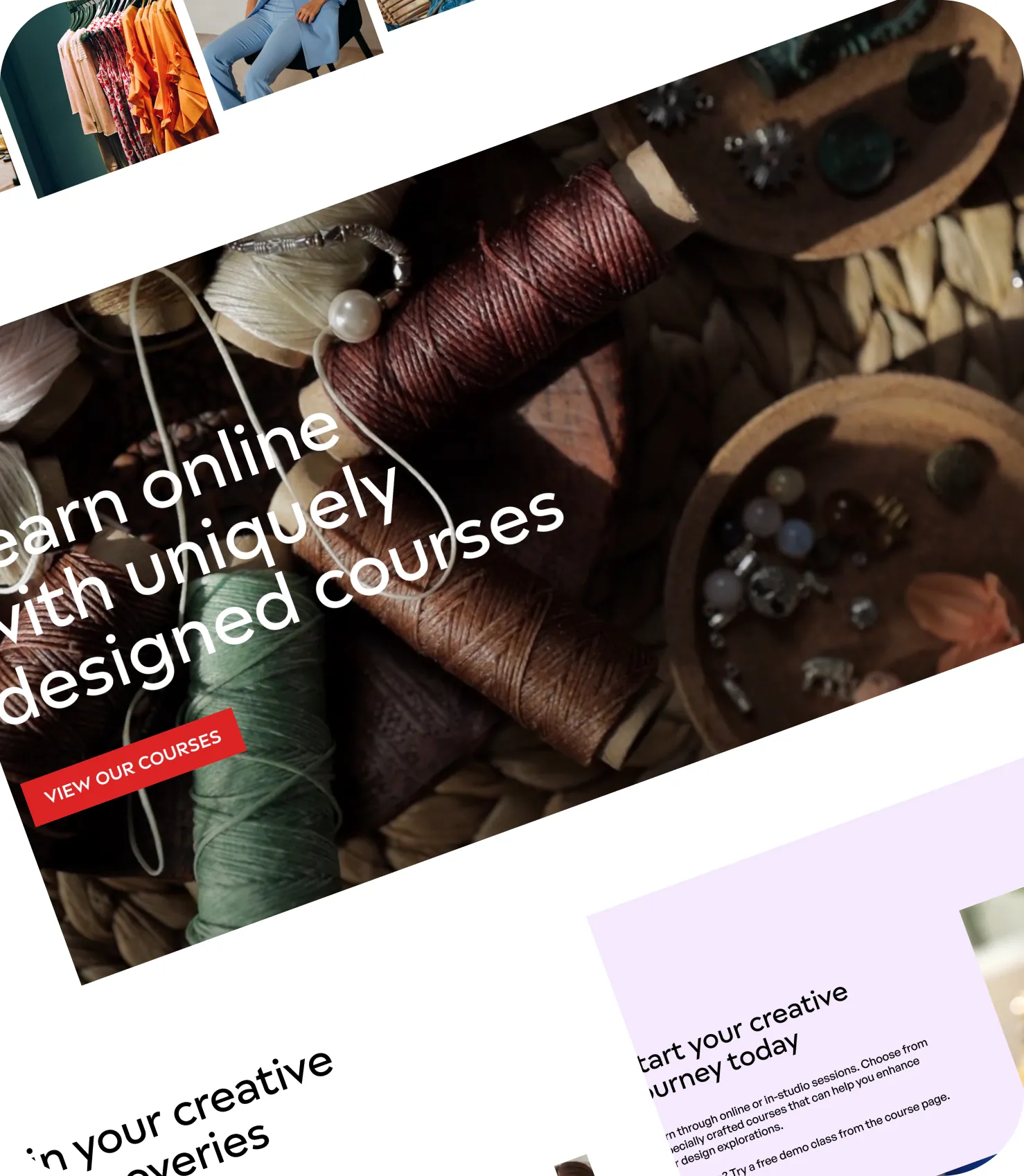 Studio of Fashion & Craft website pages