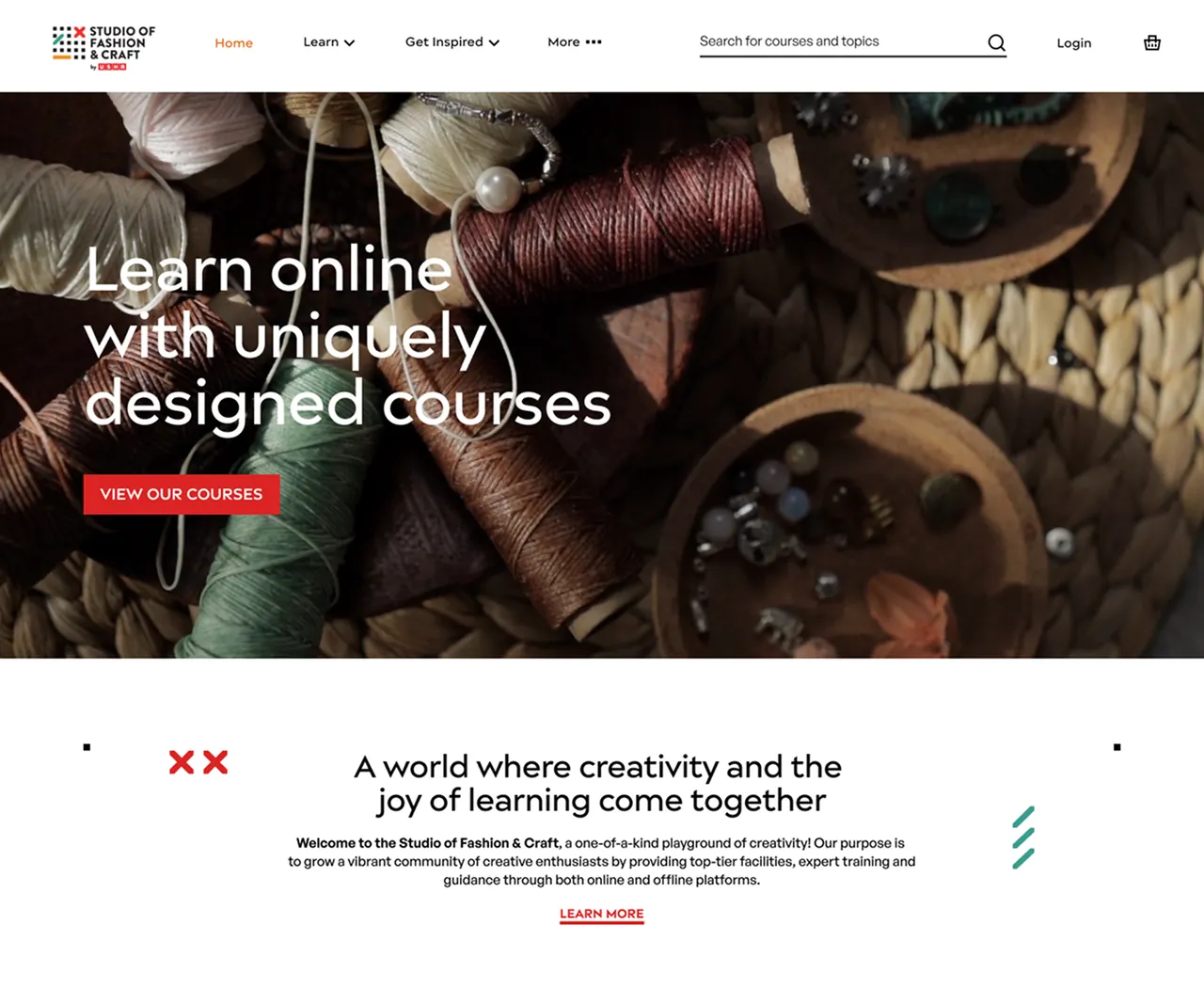 The Studio of Fashion & Craft homepage