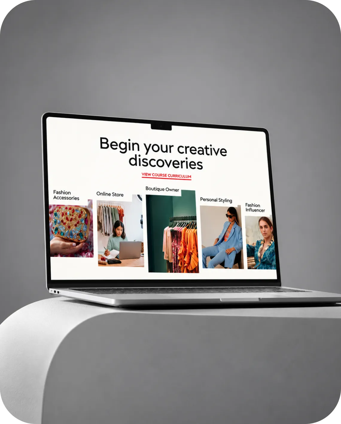 The Studio of Fashion & Craft website on a laptop