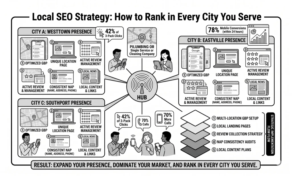 Local SEO Strategy: How to Rank in Every City You Serve?